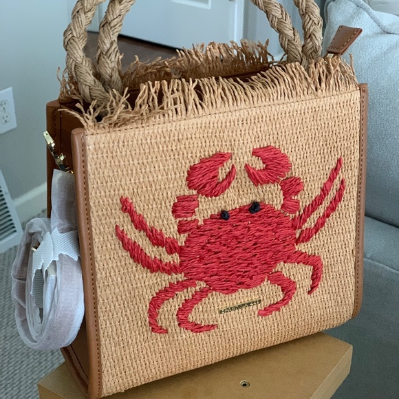 Spartina 449 woven straw satchel Hamilton crab - Picture 6 of 14